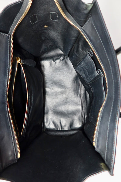 Celine Luggage Black Leather Tote Bag