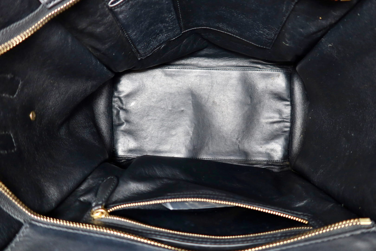 Celine Luggage Black Leather Tote Bag