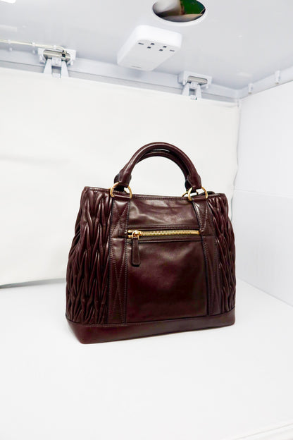Miu Miu Matelasse 2way Bordeaux
