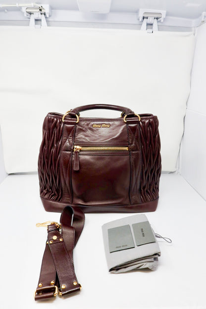 Miu Miu Matelasse 2way Bordeaux