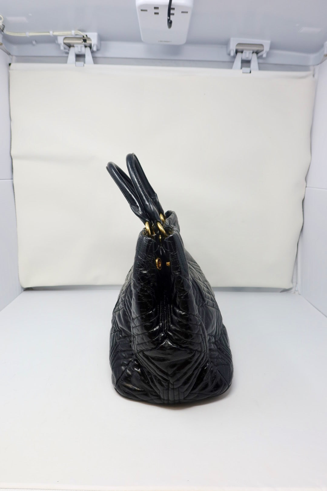 Miu Miu Matelasse Hand Bag Leather 2way Black