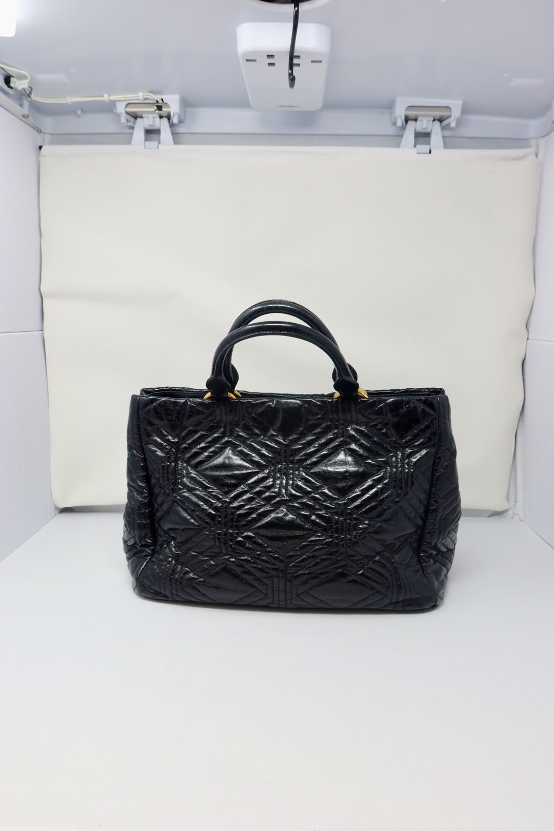 Miu Miu Matelasse Hand Bag Leather 2way Black