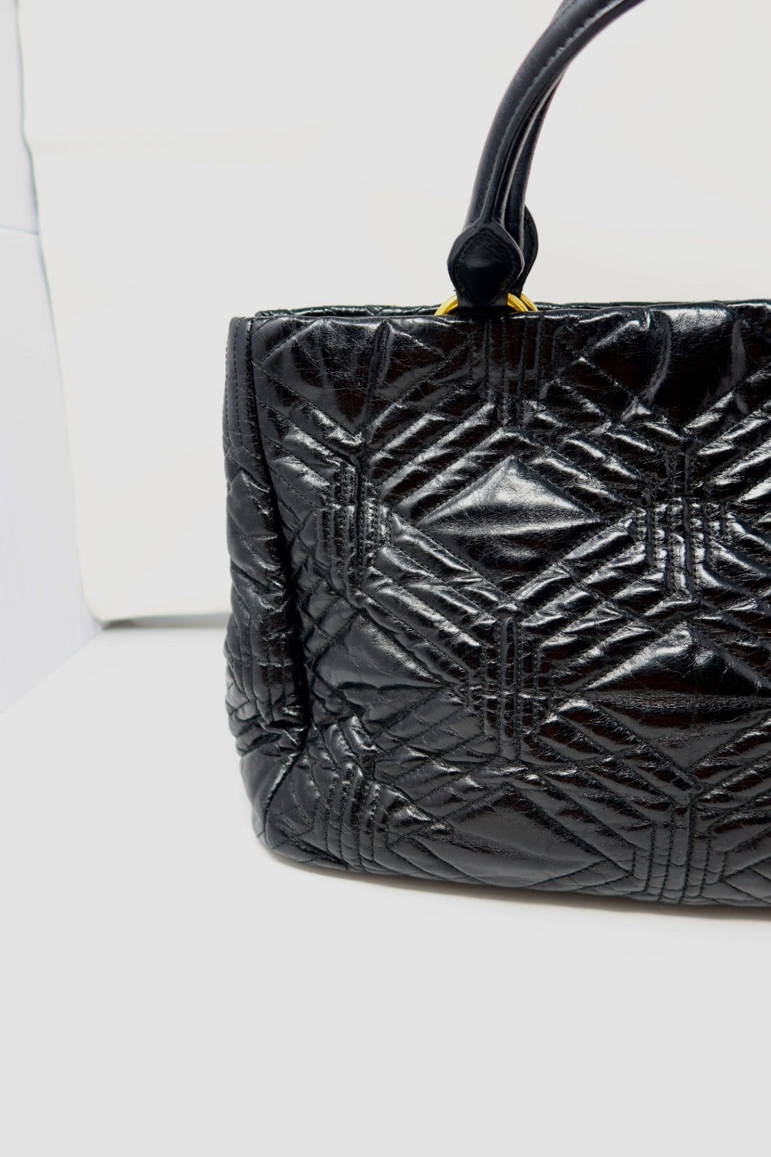 Miu Miu Matelasse Hand Bag Leather 2way Black