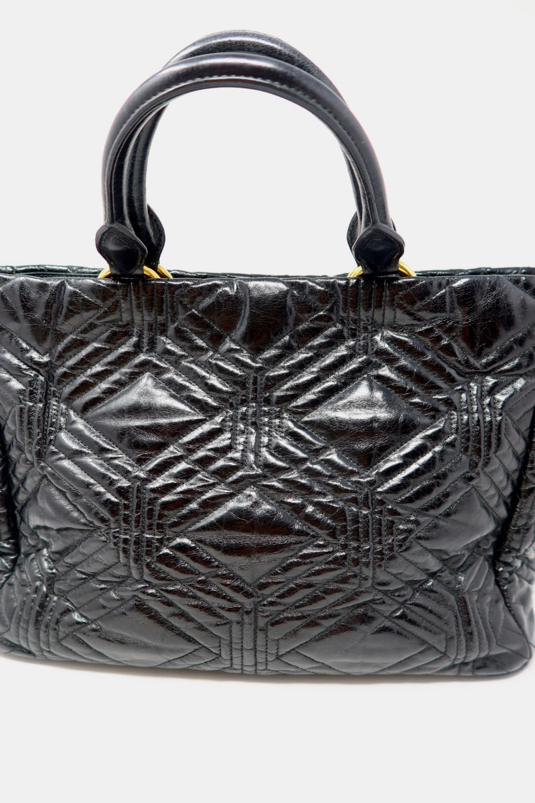 Miu Miu Matelasse Hand Bag Leather 2way Black