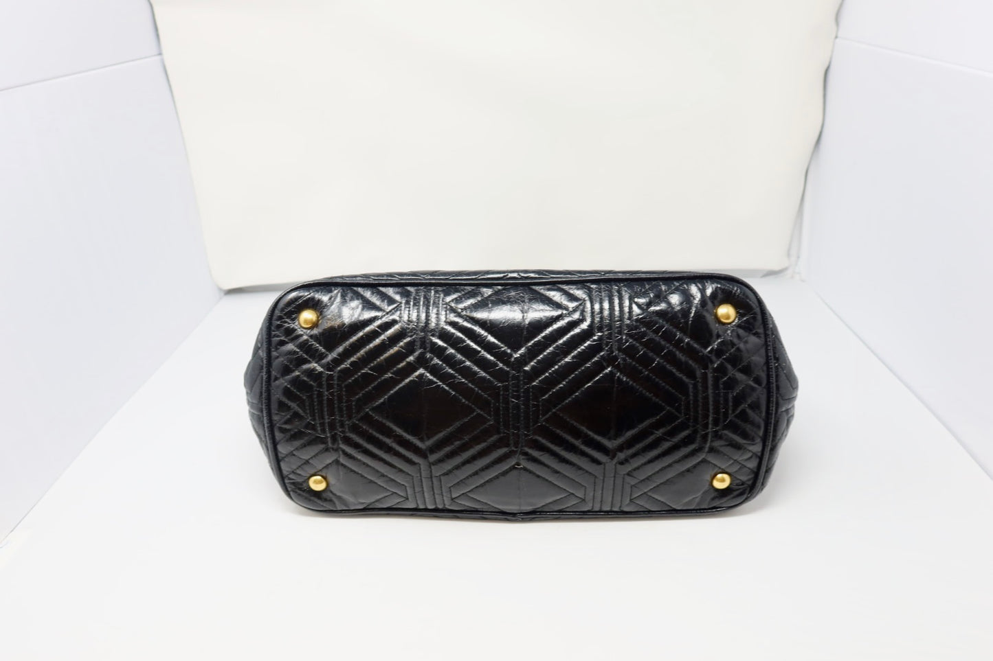 Miu Miu Matelasse Hand Bag Leather 2way Black