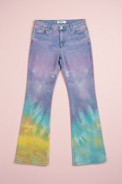 Cavalli Jeans Watercolor Tie-Dye Bootcut Jeans Y2K - Small
