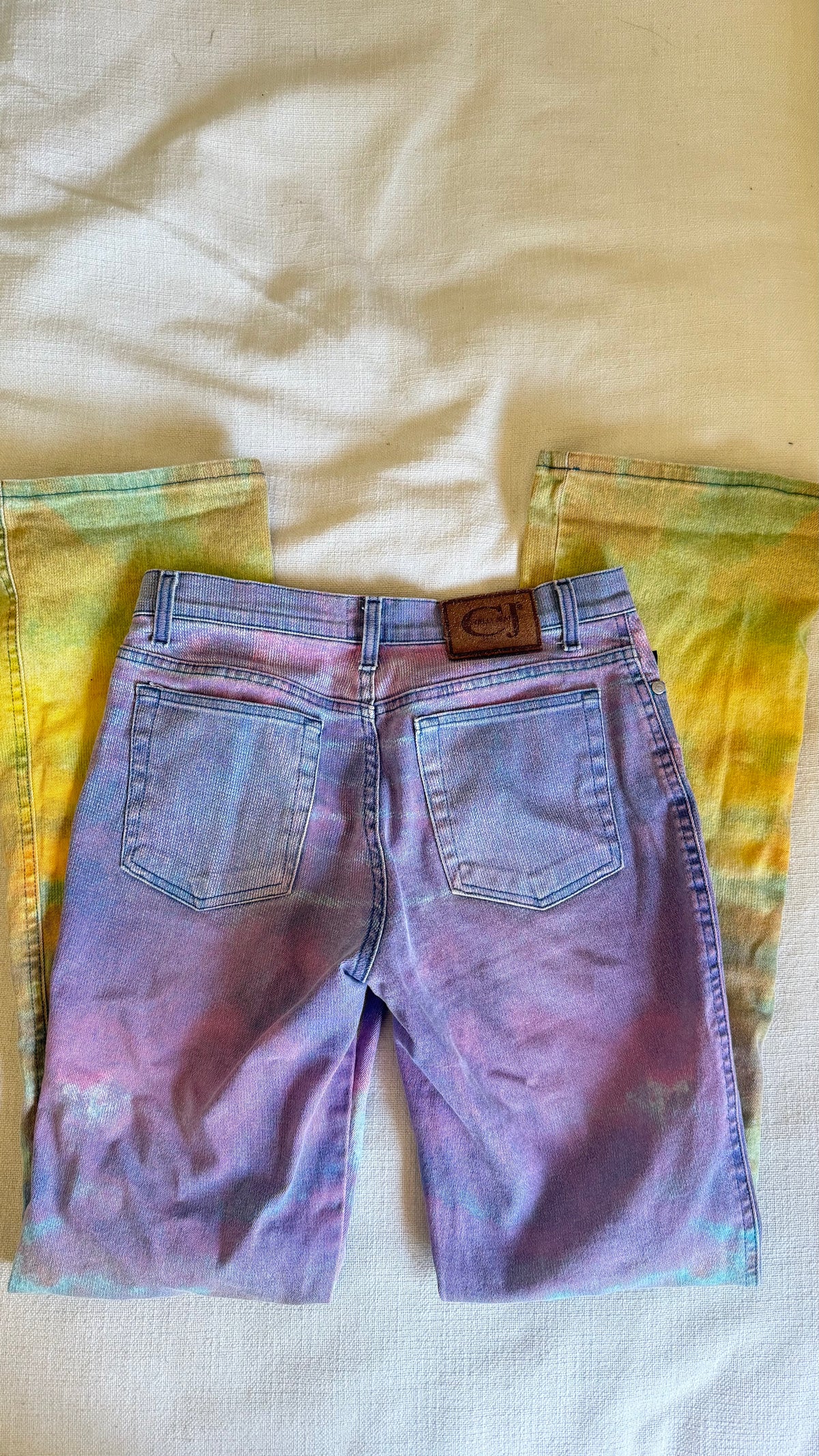 Cavalli Jeans Watercolor Tie-Dye Bootcut Jeans Y2K - Small