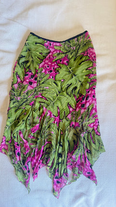 Vintage Nicole Miller Silk Tropical Print Set Y2K - Size 0