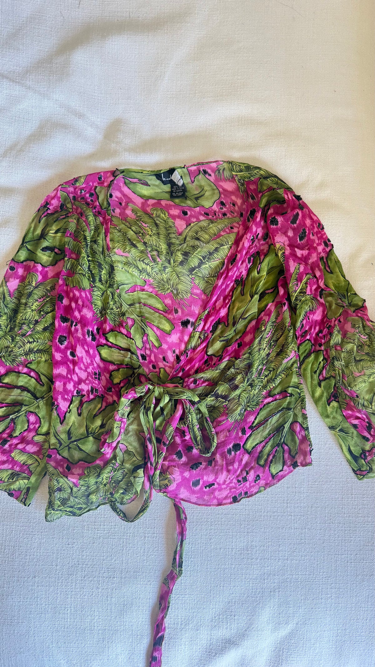 Vintage Nicole Miller Silk Tropical Print Set Y2K - Size 0
