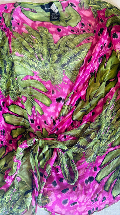 Vintage Nicole Miller Silk Tropical Print Set Y2K - Size 0