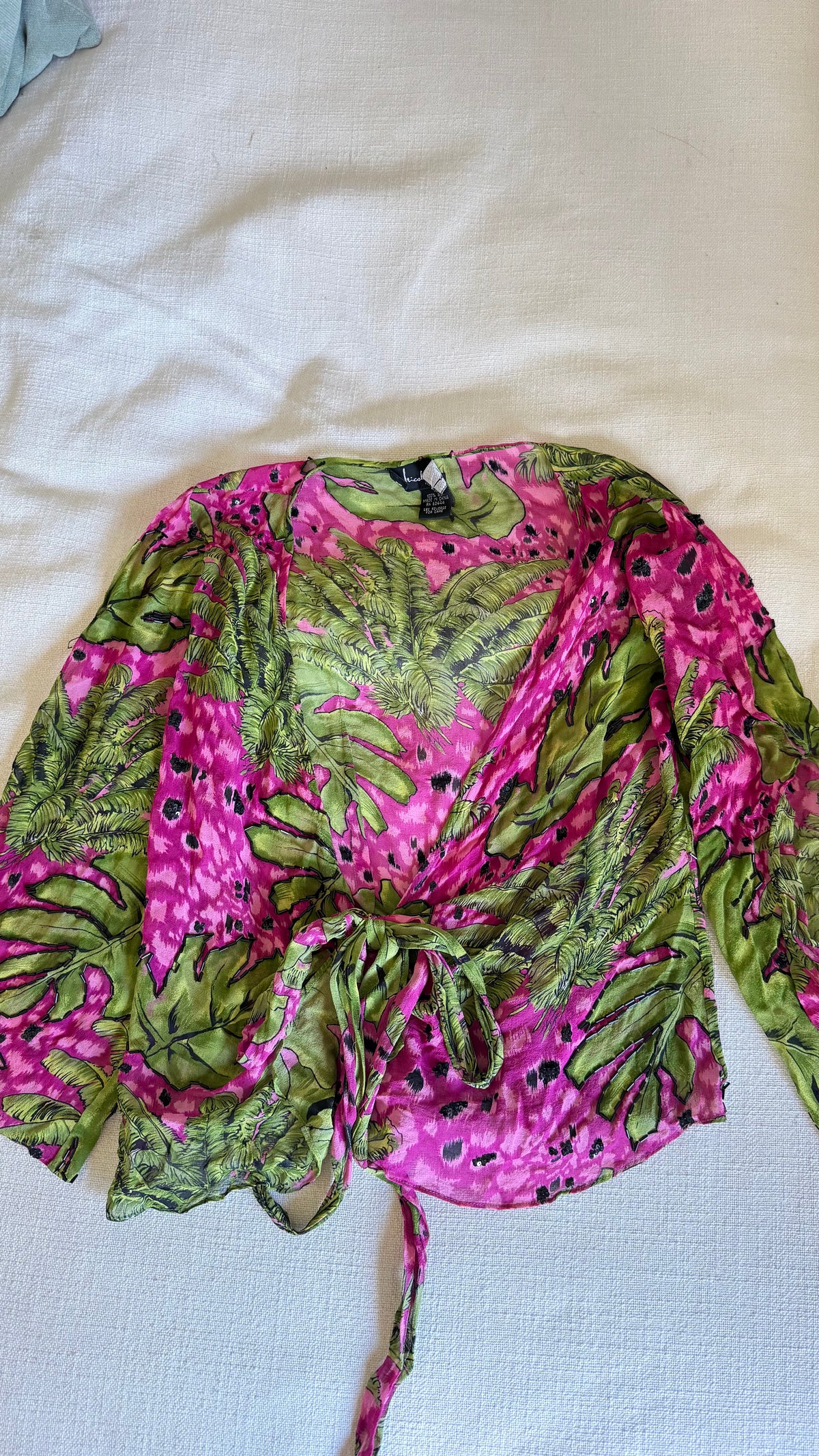 Vintage Nicole Miller Silk Tropical Print Set Y2K - Size 0