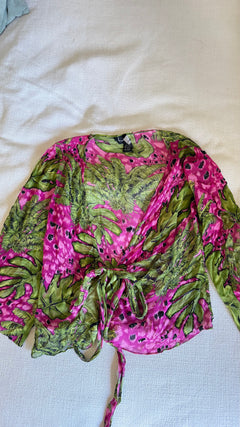 Vintage Nicole Miller Silk Tropical Print Set Y2K - Size 0