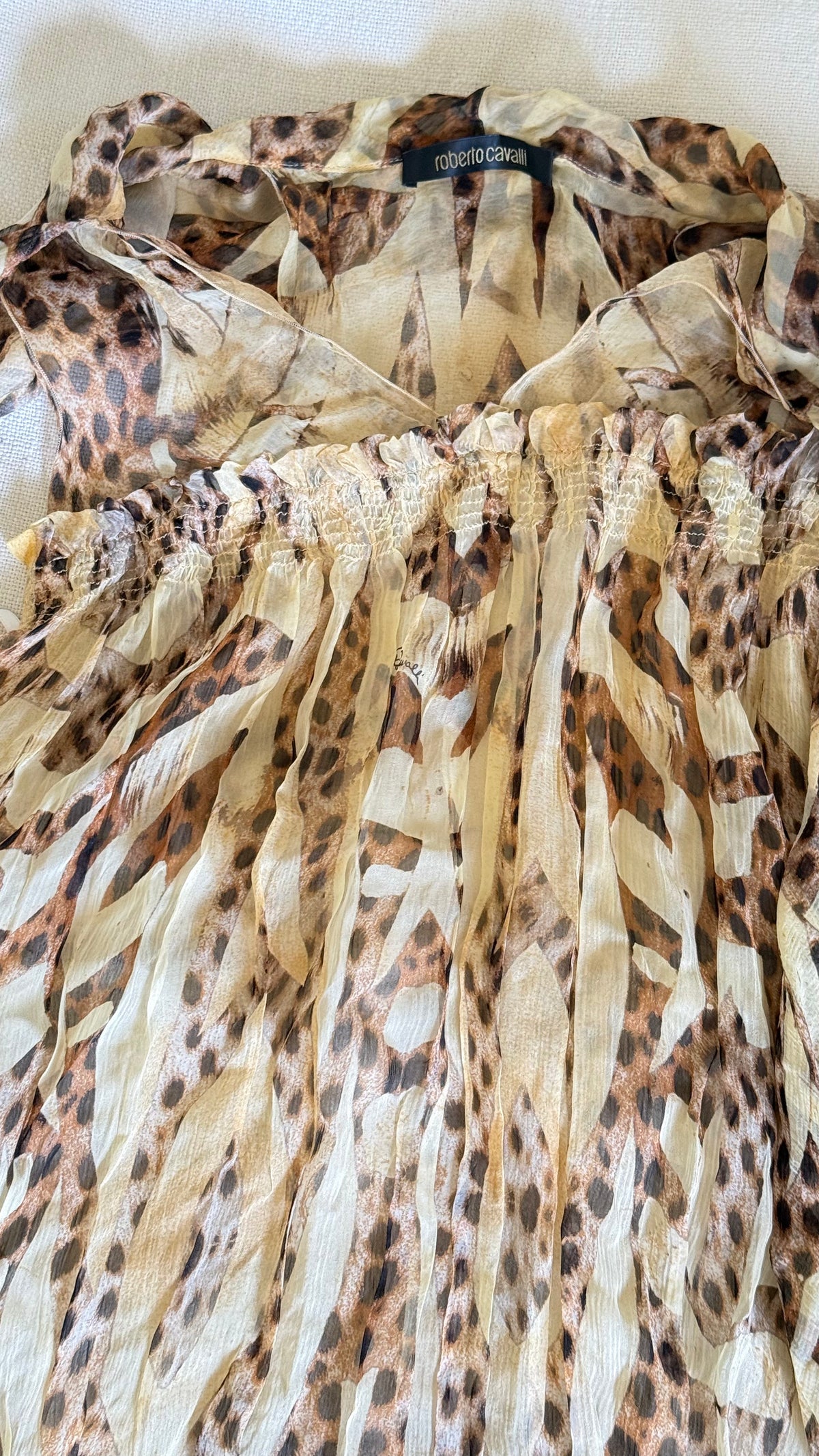 SS 2004 Roberto Cavalli Cheetah Silk Dress