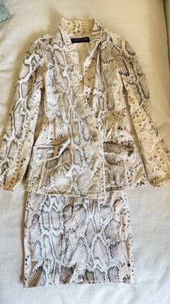 SS 1998 Roberto Cavalli Python Print Stretch Cotton Suit Set