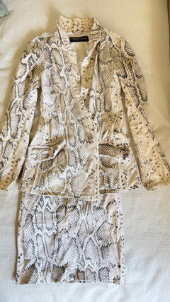 SS 1998 Roberto Cavalli Python Print Stretch Cotton Suit Set