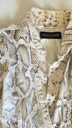 SS 1998 Roberto Cavalli Python Print Stretch Cotton Suit Set