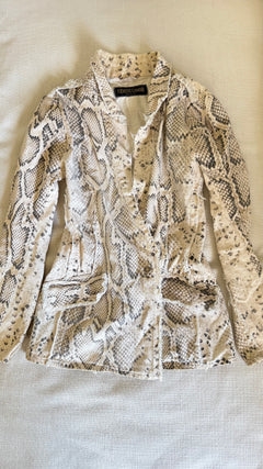 SS 1998 Roberto Cavalli Python Print Stretch Cotton Suit Set