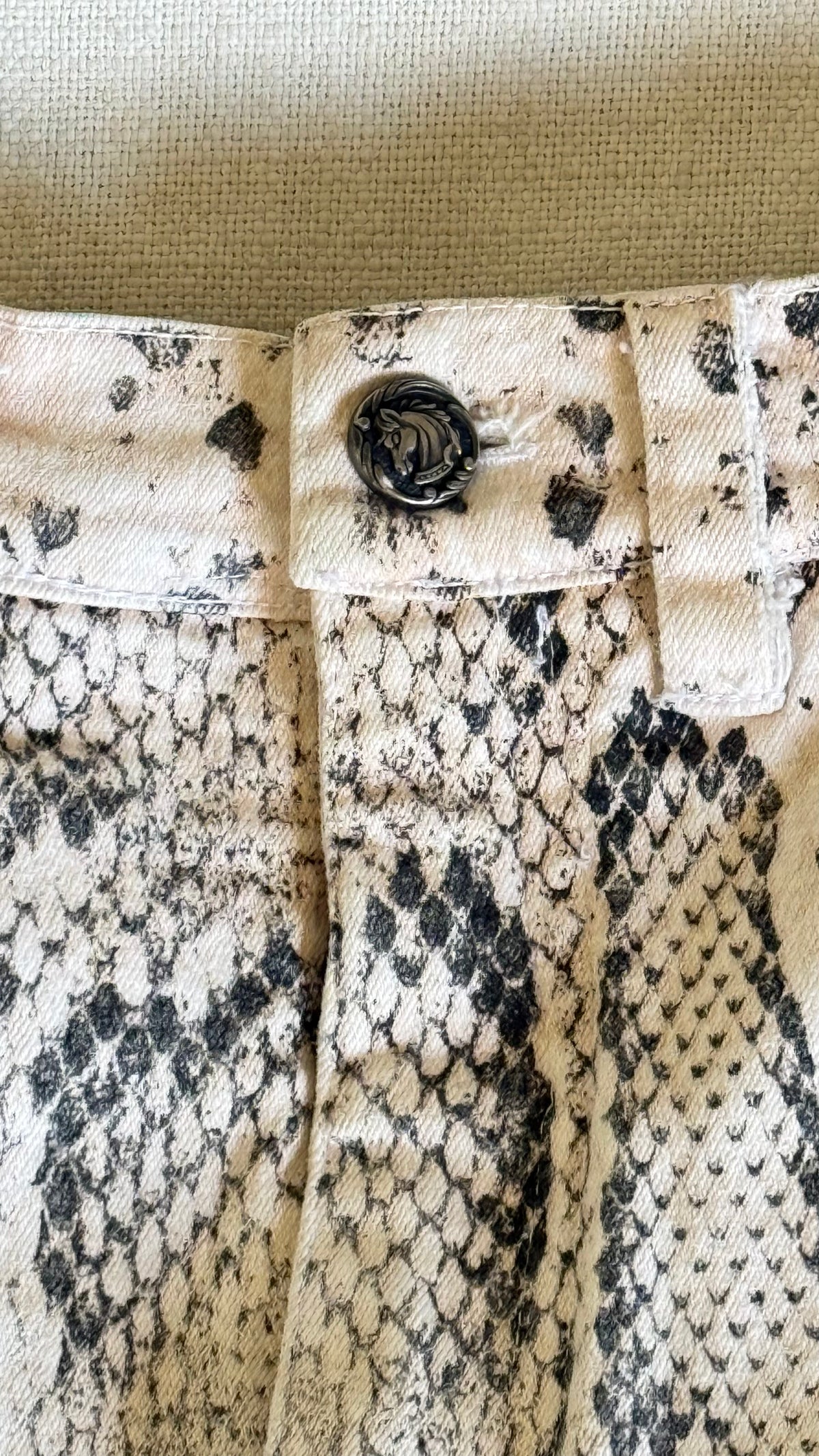 SS 1998 Roberto Cavalli Python Print Stretch Cotton Suit Set