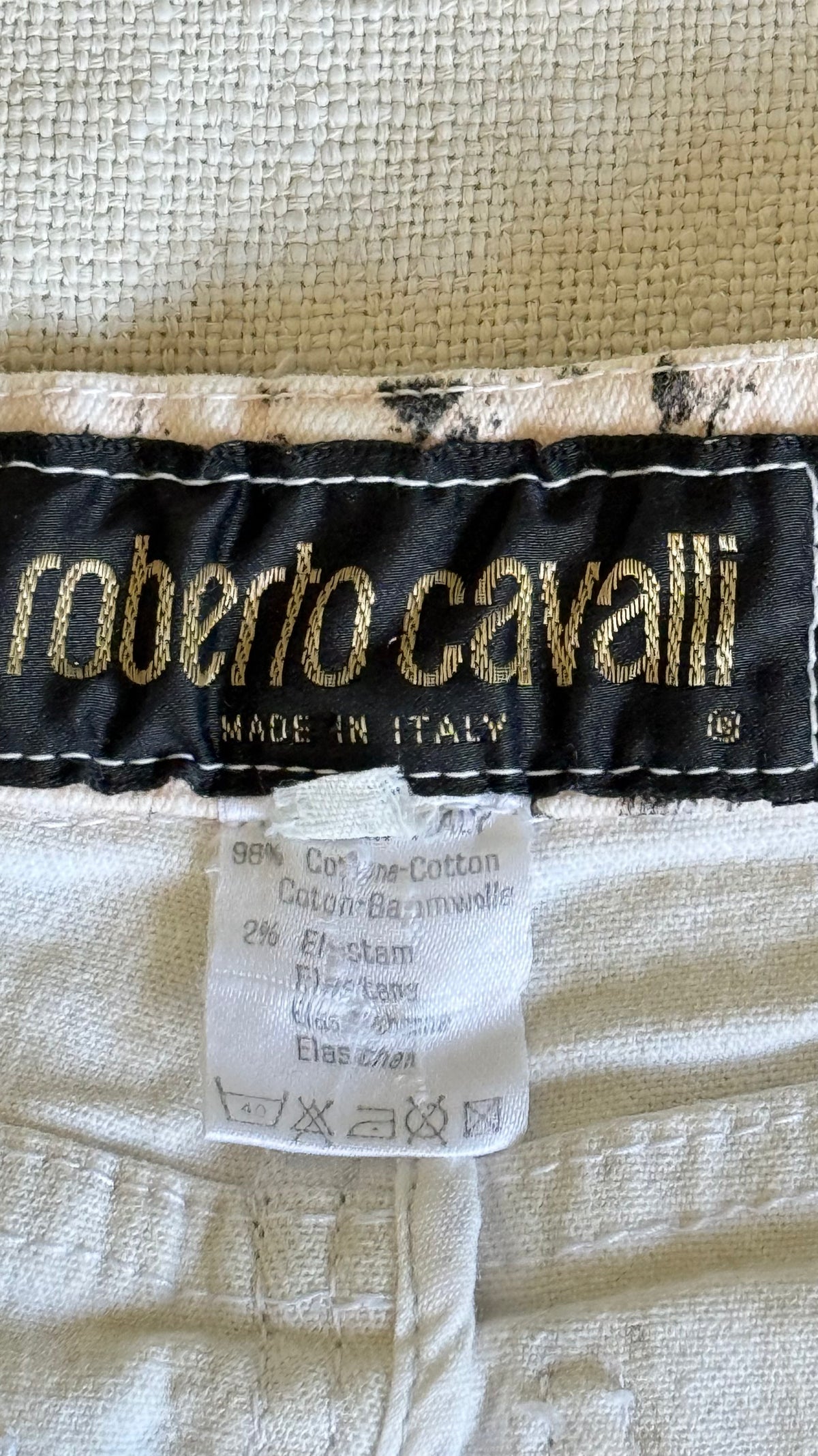 SS 1998 Roberto Cavalli Python Print Stretch Cotton Suit Set