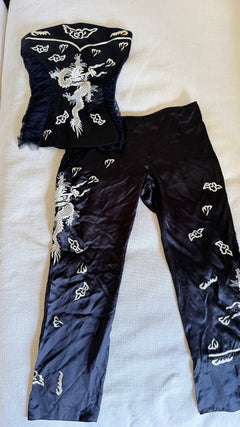 Blumarine by Anna Molinari Spring/Summer 2003 Runway Dragon Embroidered Bustier & Trouser Set