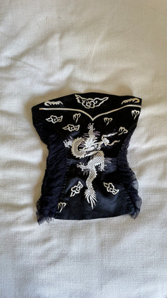 Blumarine by Anna Molinari Spring/Summer 2003 Runway Dragon Embroidered Bustier & Trouser Set