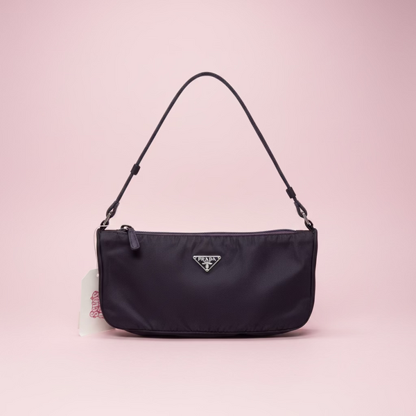 Prada Purple Tessuto Nylon Pochette Shoulder Bag