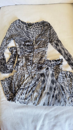 SS2003 Roberto Cavalli  - Snake Print Silk Corset & Skirt Set -Seen in Vogue Italia September 2003 by Steven Meisel
