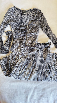 SS2003 Roberto Cavalli  - Snake Print Silk Corset & Skirt Set -Seen in Vogue Italia September 2003 by Steven Meisel