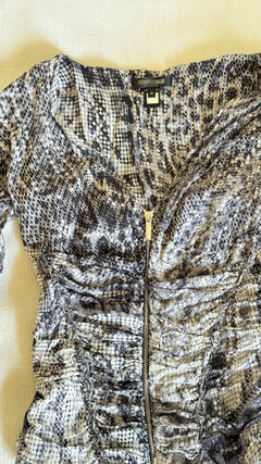 SS2003 Roberto Cavalli  - Snake Print Silk Corset & Skirt Set -Seen in Vogue Italia September 2003 by Steven Meisel