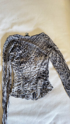 SS2003 Roberto Cavalli  - Snake Print Silk Corset & Skirt Set -Seen in Vogue Italia September 2003 by Steven Meisel