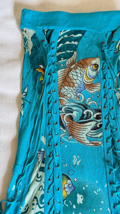Ed Hardy by Christian Audigier Koi Fish Lace-Up Strapless Mini Dress - Size S
