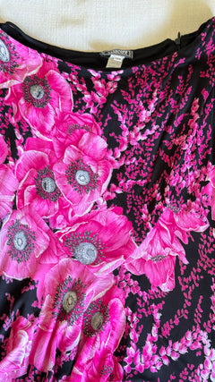 SS2002 Gianni Versace Couture by Donatella Versace Pink Poppy Floral Print Stretch Set