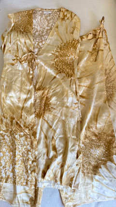 Roberto Cavalli Gold Printed Silk Pajama Set (MULTIPLE WAYS TO WEAR)