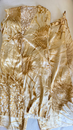 Roberto Cavalli Gold Printed Silk Pajama Set (MULTIPLE WAYS TO WEAR)