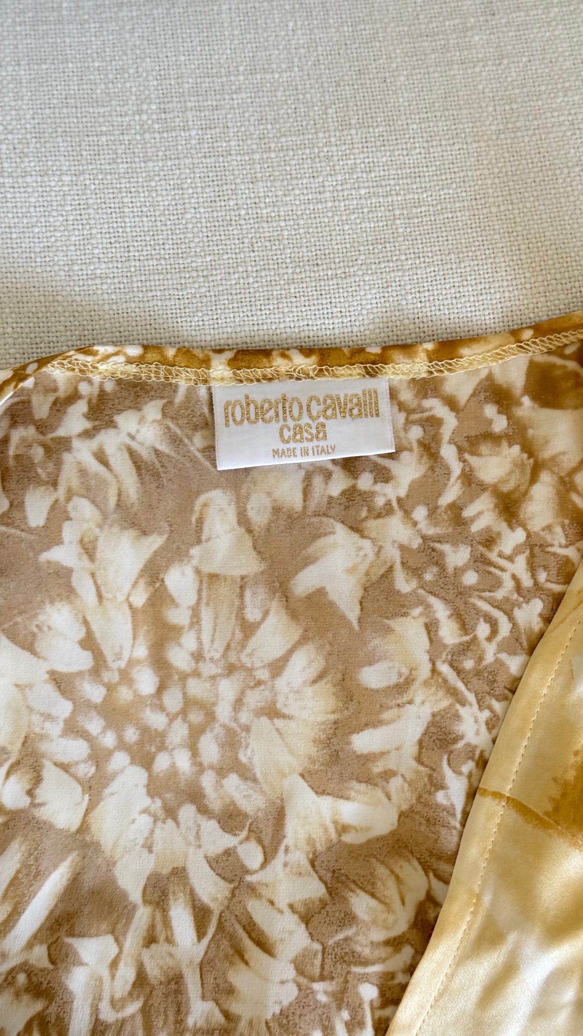 Roberto Cavalli Gold Printed Silk Pajama Set (MULTIPLE WAYS TO WEAR)