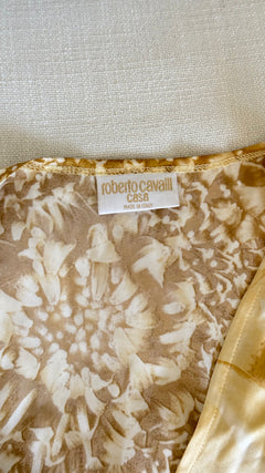 Roberto Cavalli Gold Printed Silk Pajama Set (MULTIPLE WAYS TO WEAR)