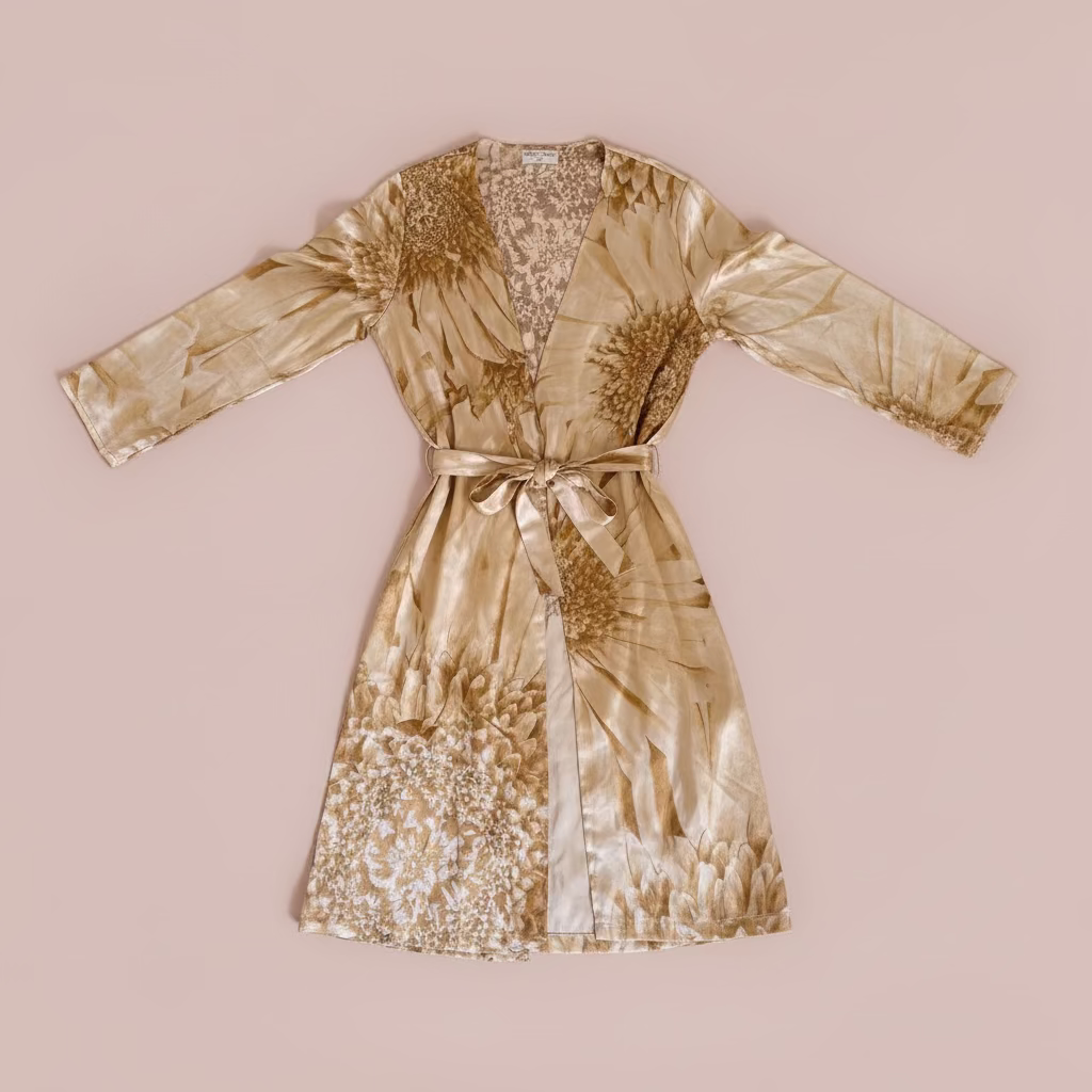 Roberto Cavalli Gold Printed Silk Pajama Set (MULTIPLE WAYS TO WEAR)