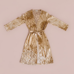 Roberto Cavalli Gold Printed Silk Pajama Set (MULTIPLE WAYS TO WEAR)