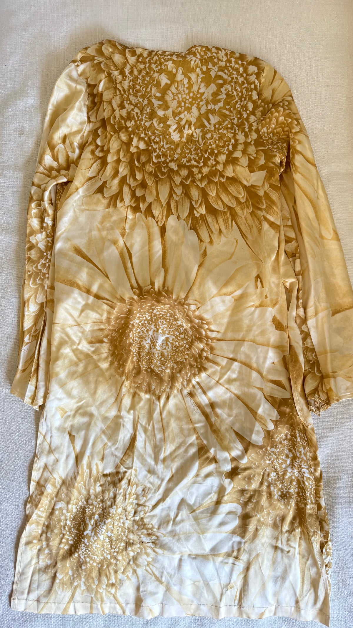 Roberto Cavalli Gold Printed Silk Pajama Set (MULTIPLE WAYS TO WEAR)