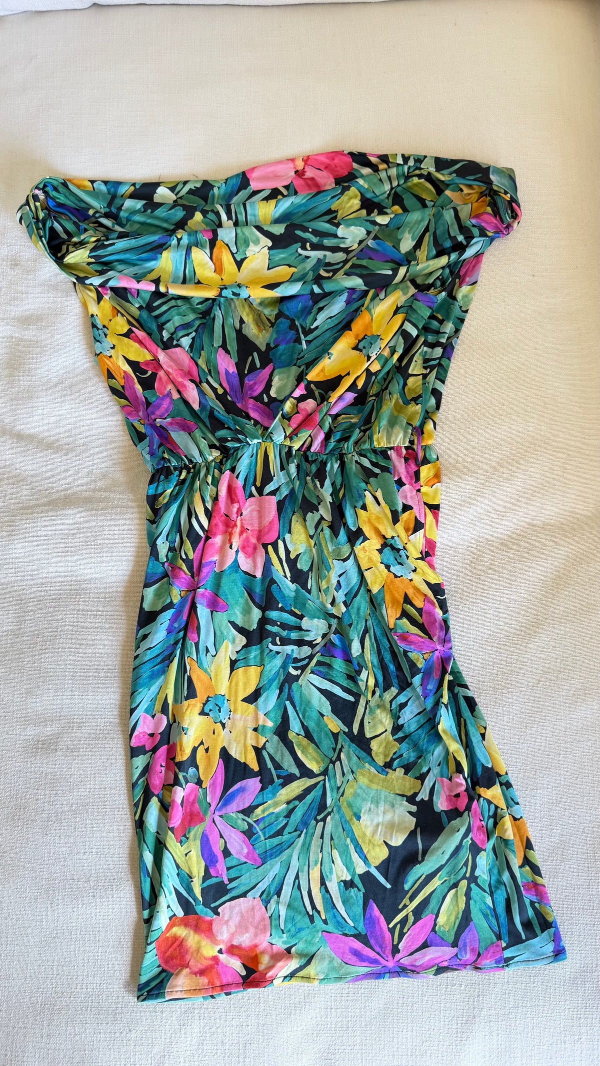 Blumarine Colorful Flower 100% Silk Dress