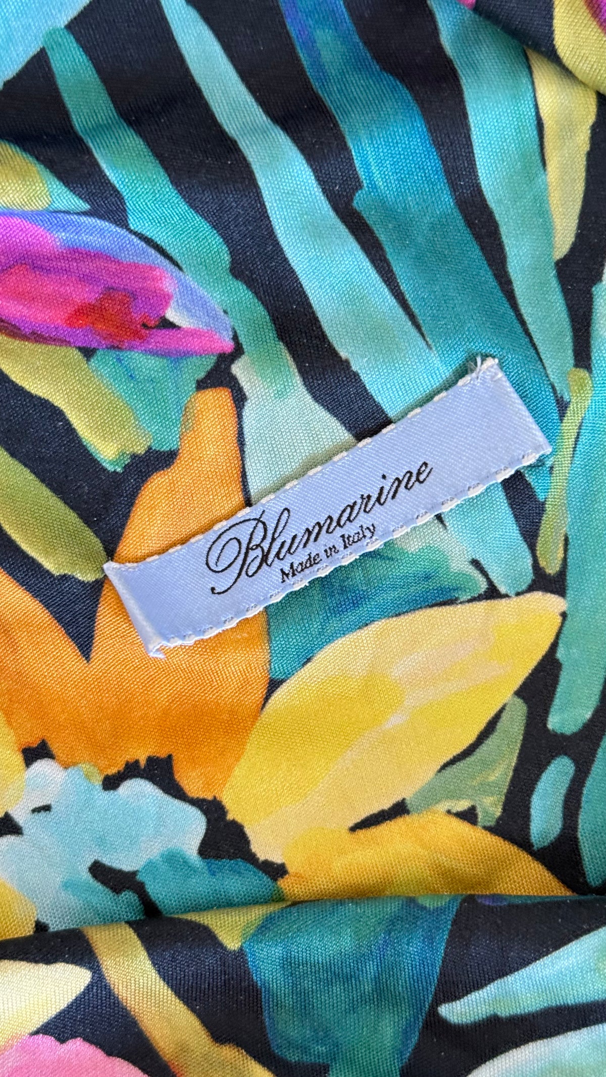 Blumarine Colorful Flower 100% Silk Dress