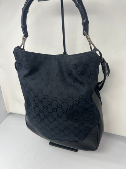 Gucci Black Bamboo Hobo with strap