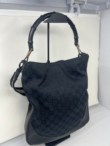 Gucci Black Bamboo Hobo with strap