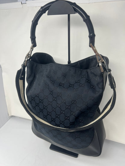 Gucci Black Bamboo Hobo with strap