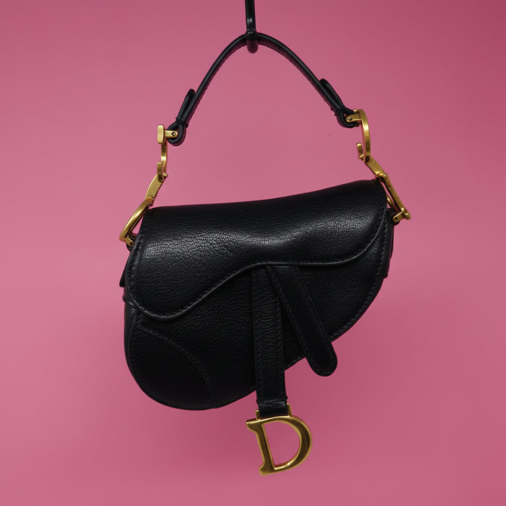 Christian Dior Mini Saddle Black