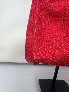 Prada Canapa Convertible Red Tote Canvas Medium