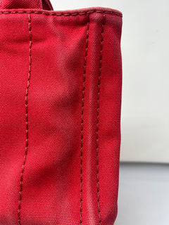 Prada Canapa Convertible Red Tote Canvas Medium