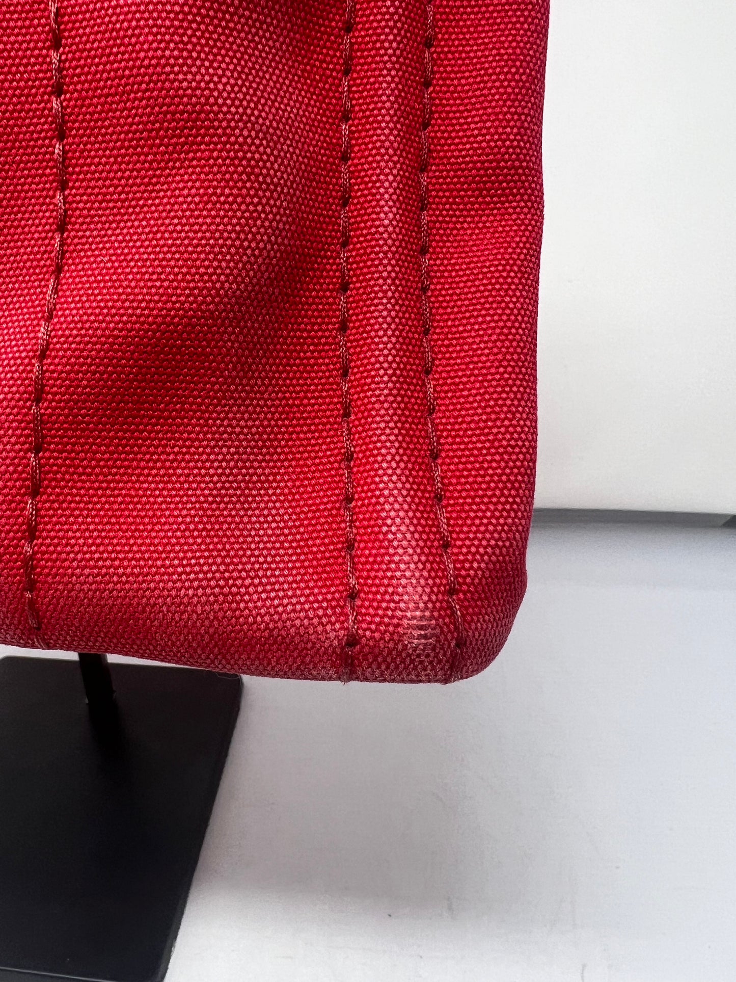 Prada Canapa Convertible Red Tote Canvas Medium