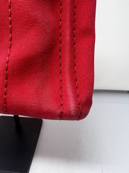 Prada Canapa Convertible Red Tote Canvas Medium