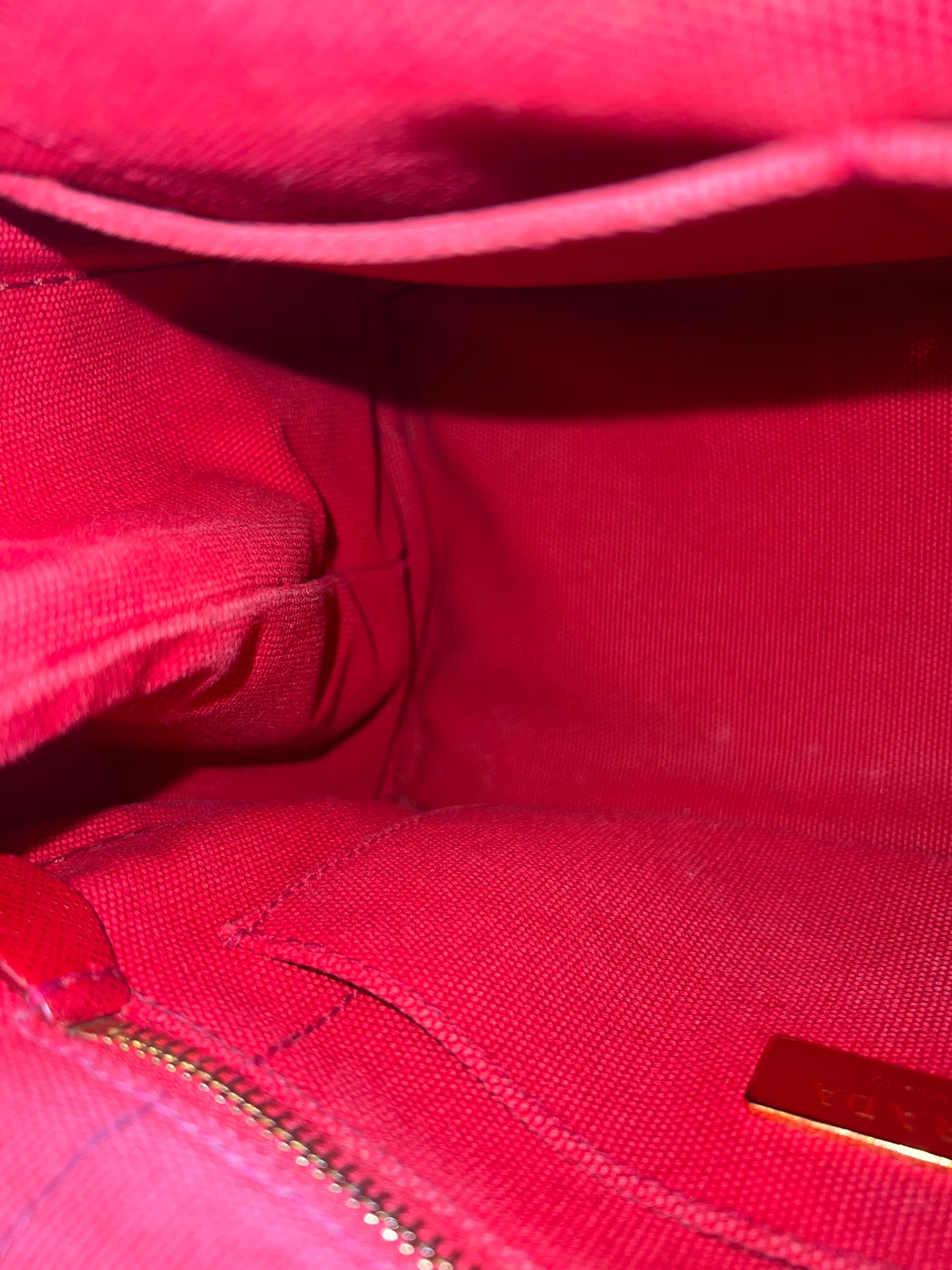 Prada Canapa Convertible Red Tote Canvas Medium